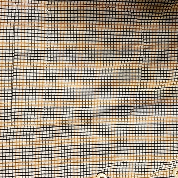 Mens Peter Millar Gold Grey Plaid Shirt Slim Fit Small - Picture 3 of 7